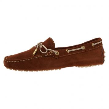 Pre Owned Tod's Brown Suede Bow Loafers Size 39