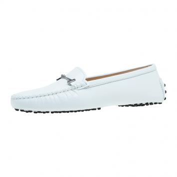 Pre Owned Tod's White Patent Loafers Size 39.5 