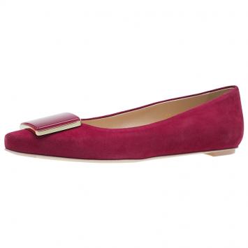 Pre Owned Tod's Pink Suede Square Detail Ballet Flats Size 37