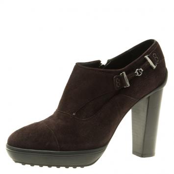 Pre Owned Tod's Brown Suede Ankle Boots Size 40 