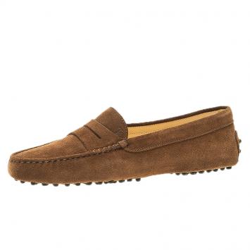 Pre Owned Tod's Brown Suede Penny Loafers Size 39