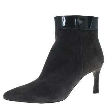 Pre Owned Tod's Grey Suede Ankle Boots Size 40