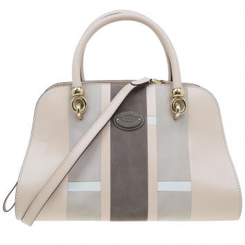 Pre Owned Tod's Beige Leather Small Alo Sella Bauletto Satchel