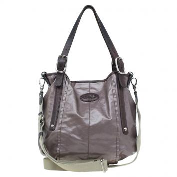 Pre Owned Tod's Metallic Brown Coated Canvas G-Line Easy Sacca Tote