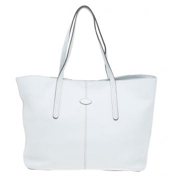 Pre Owned Tod's White leather Toujours Shopping Tote