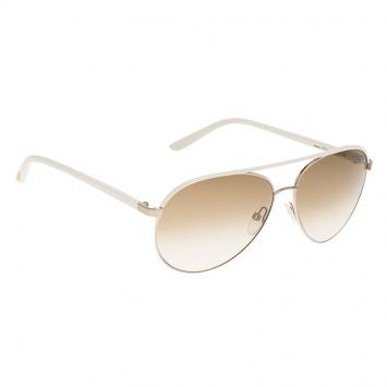 Pre Owned Tom Ford Ivory TF112 Silvano Aviator Sunglasses