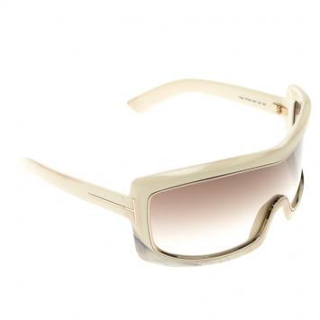 Pre Owned Tom Ford  Brown TF305 Oversized Shield Olga Sunglasses