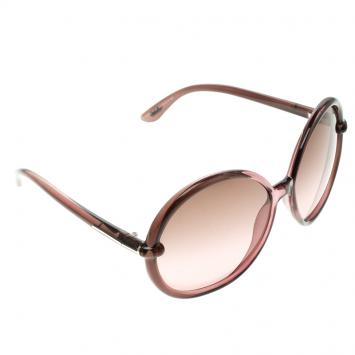 Pre Owned Tom Ford Lilac TF 167 Caithlyn Oversized Round Sunglasses