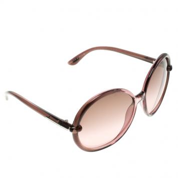 Pre Owned Tom Ford Lilac TF 167 Caithlyn Oversized Round Sunglasses