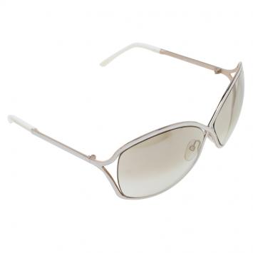 Pre Owned Tom Ford Cream Rickie Square Sunglasses