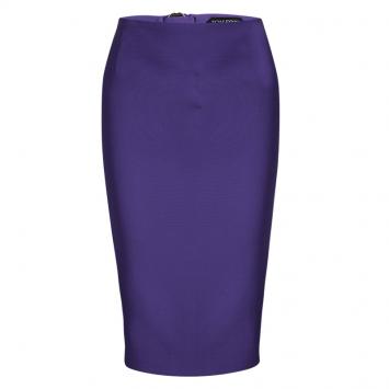 Pre Owned Tom Ford Purple Zip Detail Pencil Skirt M