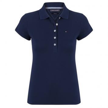 Pre Owned Tommy Hilfiger Navy Blue Logo Polo Shirt L
