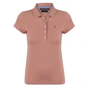 Pre Owned Tommy Hilfiger Light Brown Logo Polo Shirt M