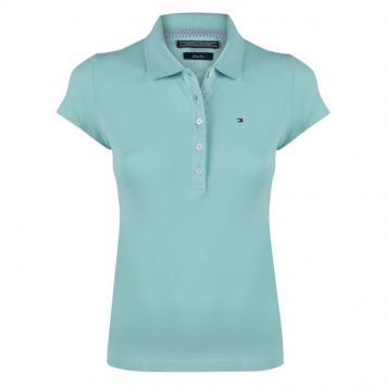 Pre Owned Tommy Hilfiger Turquoise Logo Polo Shirt M