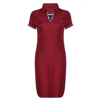 Pre Owned Tommy Hilfiger Red Cotton Polo T-Shirt Dress S