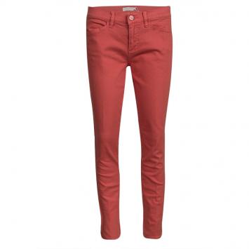 Pre Owned Tory Burch Jasper Red Washed Denim Skinny Ankle Grazer Jeans M
