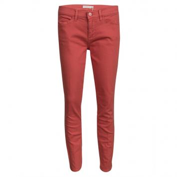Pre Owned Tory Burch Jasper Red Washed Denim Skinny Ankle Grazer Jeans S/M