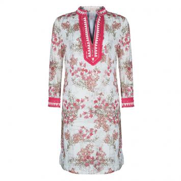 Pre Owned Tory Burch White Floral Print Tunic Dress M
