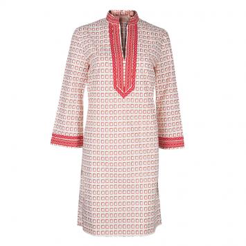 Pre Owned Tory Burch Red Print Tunic Dress M