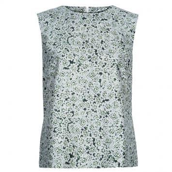Pre Owned Tory Burch Green Print Sleeveless Top L