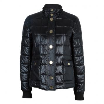 Pre Owned Tory Burch Black Colin Quilted Bomber Jacket M