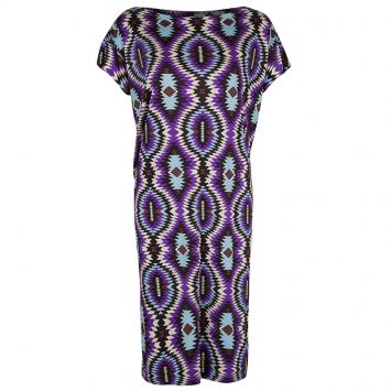 Pre Owned Tory Burch Multicolor Abstract Print Short Sleeve Dress L
