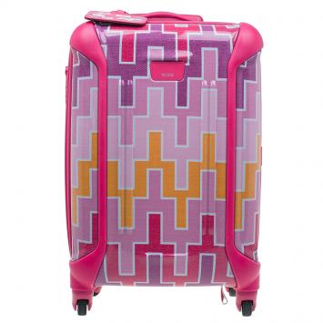 Pre Owned Tumi Multicolor Geometric Patterns Plastic X Jonathan Adler Continental Carry-On Suitcase