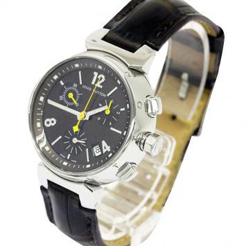 Pre Owned Louis Vuitton Brown Stainless Steel Tambour Women's Wristwatch 34MM