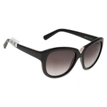 Pre Owned Valentino Black V663S Round Sunglasses
