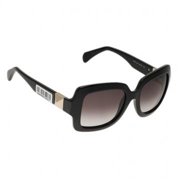 Pre Owned Valentino Black V714S Superstud Square Sunglasses