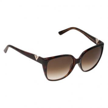 Pre Owned Valentino Brown V624S Oversized Cat Eye Sunglasses