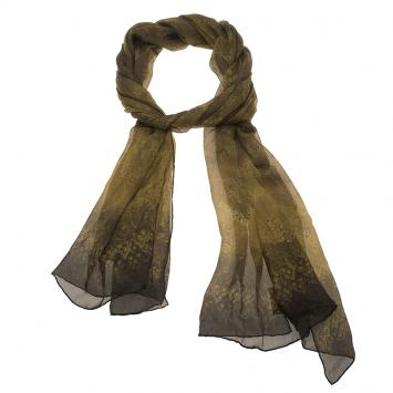 Pre Owned Valentino Green Printed Silk Stole