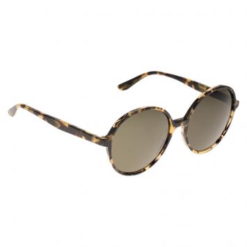 Pre Owned Valentino Tortoise Frame V729S Round Sunglasses