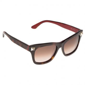مملوكة مسبقًا Valentino Brown and Red V656S Rockstud Wayfarers