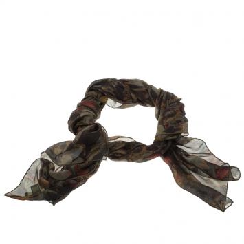 Pre Owned Valentino Multicolor Butterfly Printed Silk Stole