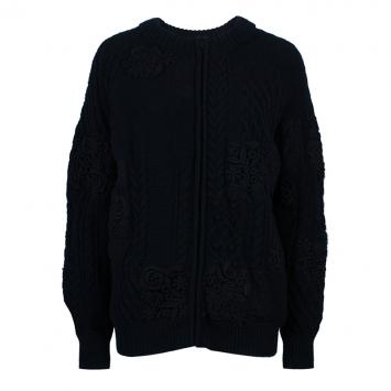 مملوكة مسبقًا Valentino Black Embroidered Cardigan L