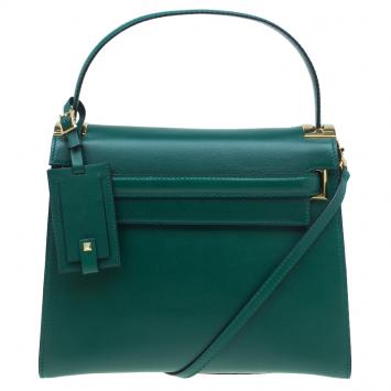 Pre Owned Valentino Green Leather My Rockstud Single Handle Satchel