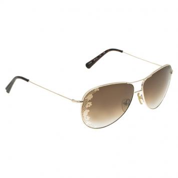 Pre Owned Valentino Silver V101S Aviator Sunglasses