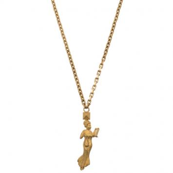 Pre Owned Valentino Libra Gold Tone Long Necklace