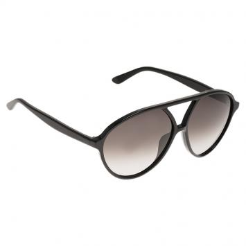 Pre Owned Valentino Black V728S Round Sunglasses