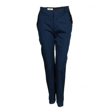 Pre Owned Valentino Navy Blue Cotton Contrast Bow Pocket Detail Pants M
