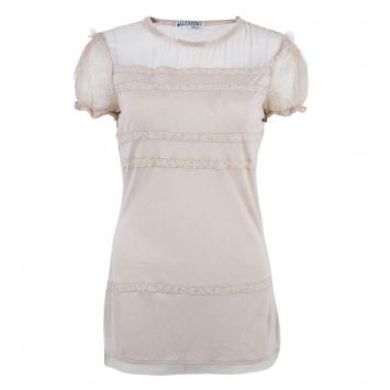 Pre Owned Valentino Beige Embellished Top M