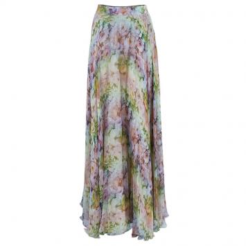Pre Owned Valentino Floral Print Maxi Skirt S