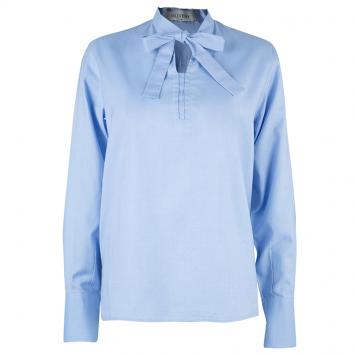 Pre Owned Valentino Light Blue Cotton Shirt M
