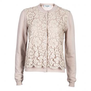 مملوكة مسبقًا Valentino Blush Lace Detailed Cardigan M