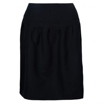Pre Owned Valentino Black Cotton Knee Length Skirt M