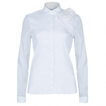 Pre Owned Valentino White Rose Detail Shirt S