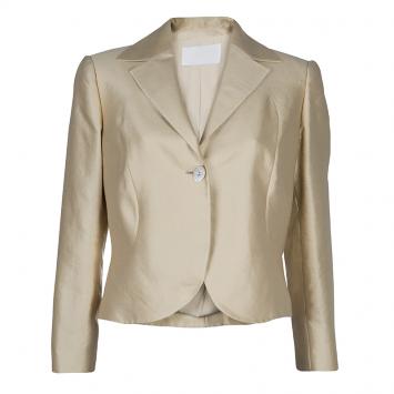 Pre Owned Valentino Muted Gold Notched Collar Blazer L