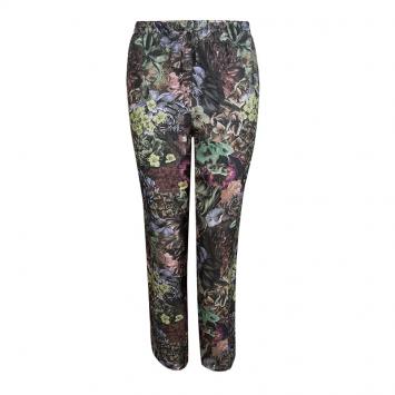Pre Owned Valentino Multicolor Floral Printed Silk Drawstring Detail Pants L