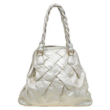 Pre Owned Valentino Gold Nappa Leather Couture Braided Dome Bag